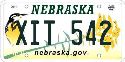 NE license plate XIT542