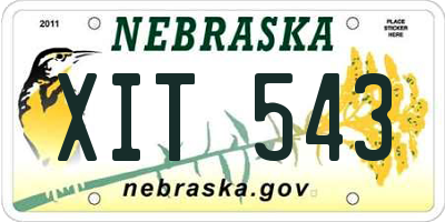 NE license plate XIT543