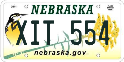 NE license plate XIT554