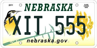 NE license plate XIT555
