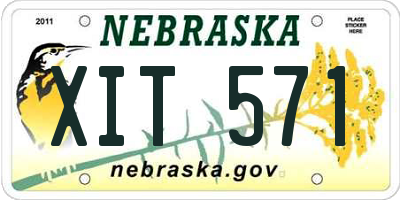 NE license plate XIT571