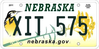NE license plate XIT575