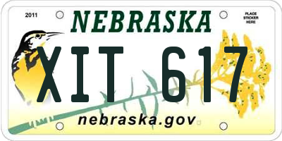 NE license plate XIT617