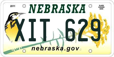 NE license plate XIT629