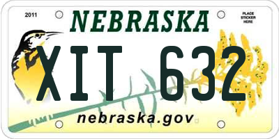 NE license plate XIT632