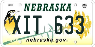 NE license plate XIT633