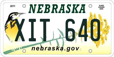 NE license plate XIT640