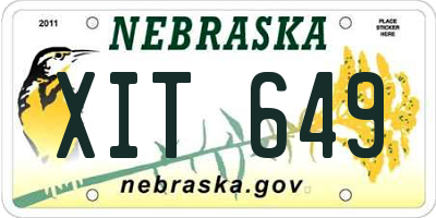 NE license plate XIT649