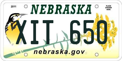 NE license plate XIT650