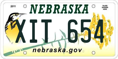 NE license plate XIT654