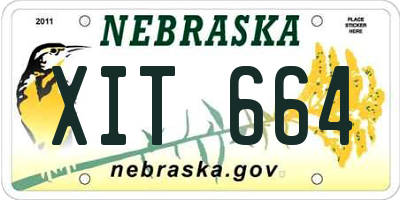 NE license plate XIT664