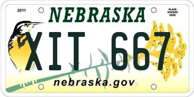 NE license plate XIT667