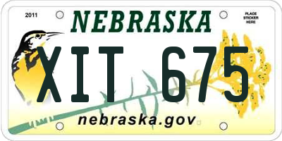 NE license plate XIT675