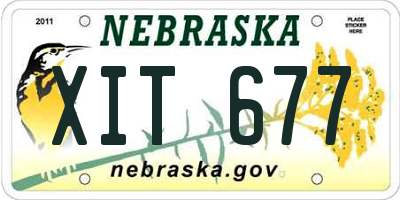 NE license plate XIT677