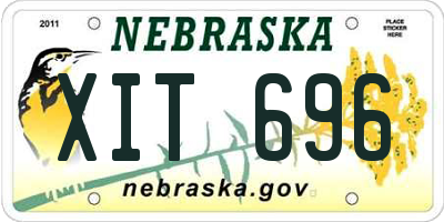 NE license plate XIT696