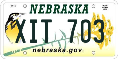 NE license plate XIT703