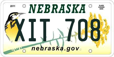 NE license plate XIT708