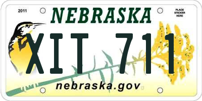 NE license plate XIT711