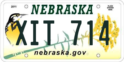 NE license plate XIT714