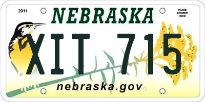 NE license plate XIT715