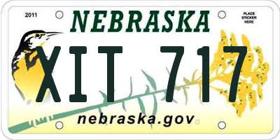 NE license plate XIT717