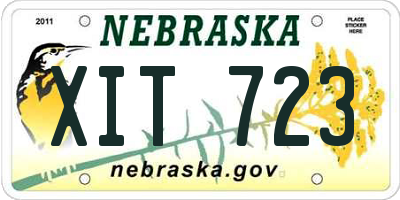 NE license plate XIT723