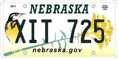 NE license plate XIT725