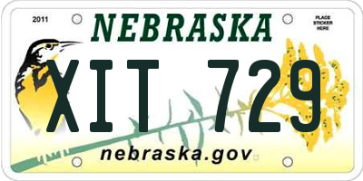 NE license plate XIT729