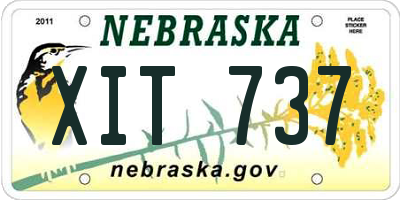 NE license plate XIT737