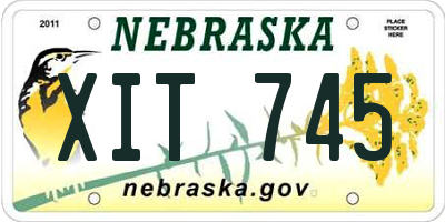NE license plate XIT745