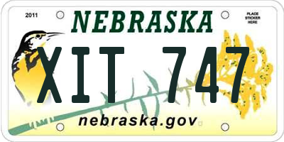 NE license plate XIT747