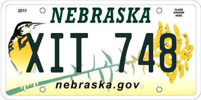 NE license plate XIT748