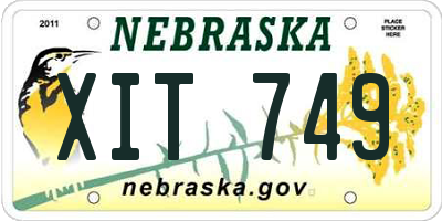 NE license plate XIT749