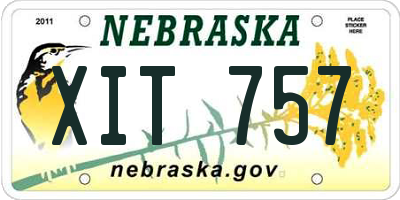 NE license plate XIT757