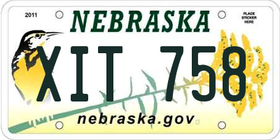 NE license plate XIT758