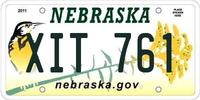 NE license plate XIT761