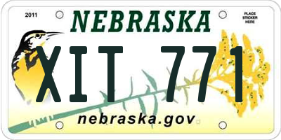 NE license plate XIT771