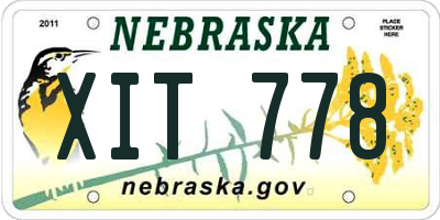 NE license plate XIT778