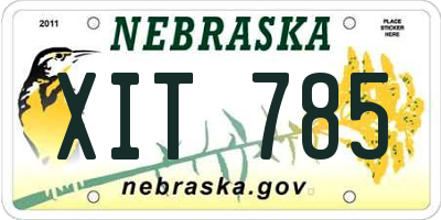 NE license plate XIT785
