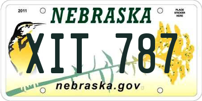 NE license plate XIT787