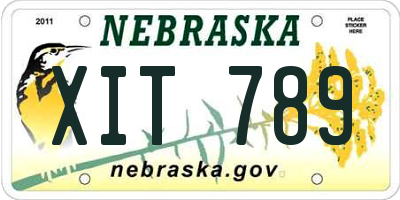 NE license plate XIT789