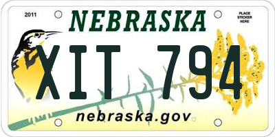 NE license plate XIT794
