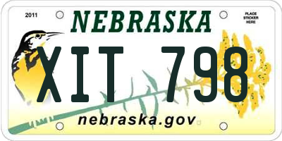 NE license plate XIT798