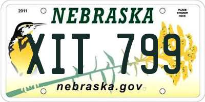 NE license plate XIT799