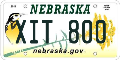 NE license plate XIT800