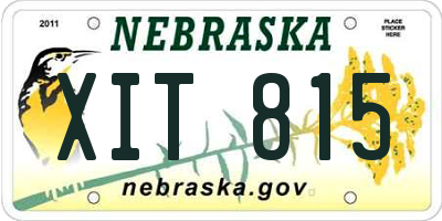 NE license plate XIT815
