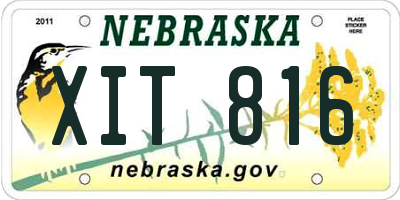 NE license plate XIT816