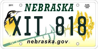NE license plate XIT818