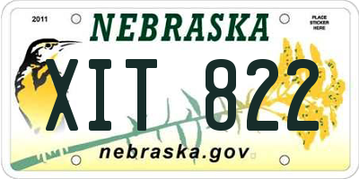NE license plate XIT822