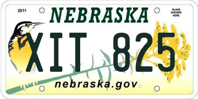 NE license plate XIT825